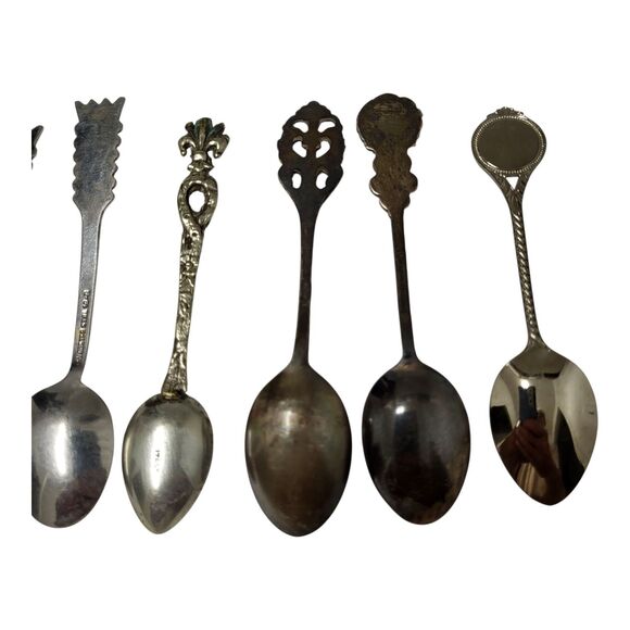 Lot of 9 Vintage Souvenir & Demitasse Spoons Gremany, Italy, USA Silver Plated - Picture 11 of 11